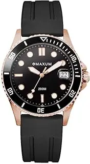 [MAXUM] Women's Liberty Rose Gold Case, Black Dial, Black Silicone Strap MW23200L07 Sport Watch, Rose Gold/Black, 35mm