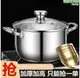 韓式不鏽鋼鍋加厚雙耳湯鍋蒸鍋新款雙層煤氣灶燃氣電爐通用
