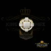 925 Sterling Yellow Silver Square 3.80ct Cubic Zirconia Womens Ring Size 10