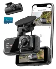 4K Dash Cam Front and Rear for Cars, Dual UHD Camera with WiFi, Free 64GB N4