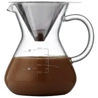 在飛比找Yahoo!奇摩拍賣優惠-下殺 (null)(null)玻璃咖啡壺不銹鋼滴漏式過濾網手