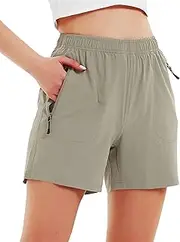 [Nomolen] Women's 5" 7" Hiking Cargo Shorts Quick Dry Lightweight Athletic Outdoor Shorts for Workout with Zipper Pockets