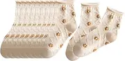 [kowaku] 10 Pairs Socks Woman Socks Non Slip Machine Wash Soft Elastic Fashion Low Cut Socks Casual for Teens Women Gifts Mom Girls