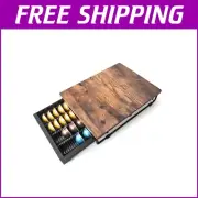 Rustic Wooden Coffee Pod Holder Drawer - Fits 40 Nespresso Vertuoline Capsules