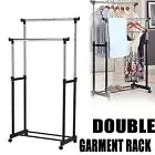 Adjustable Clothes Rack Double Stainless Shelf Hanger Garment Dryer Coat Holder