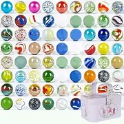 50 PCS of Colored Glass Marbles for Kids, Fun Retro Children's Toys, Handmade Glass Marbles Suitable for Marbles, Game Toys