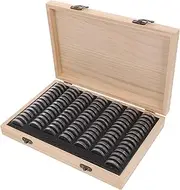 Angoily Wooden Coin Capsules Holder Natural Coin Collecting Box Versatile Storage for Medals and Badges Stylish and Safe Display for Collectors