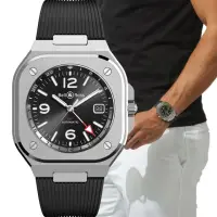在飛比找momo購物網優惠-【Bell&Ross】BR 05系列 GMT 雙時區機械腕錶