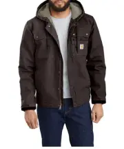 Men’s Carhartt Relaxed Fit Washed Duck Sherpa-Lined Utility Jacket - Size Large