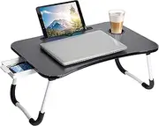 DAWNTREES Lap Table,Bed Table .Portable Foldable Laptop Tray Table with Cup Holder for Bed/Couch/Sofa Working