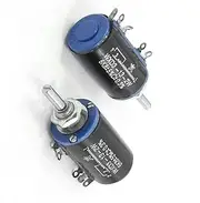 4mm (Control electrical) Shaft Multi Turn Rotary Wirewound Potentiometer 6.8Kohm 2W (34ry585qf416) 2 Pcs