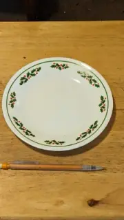 Corelle Corning Christmas Winter HOLLY DAYS Black Vein Bread / Dessert Plate