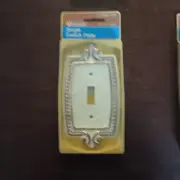NOS Amerock Bonaventure White Single Light Switch Plate Cover NIB