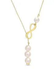 Rina Limor 18K Over Silver 8-8.5mm Pearl Lariat Necklace