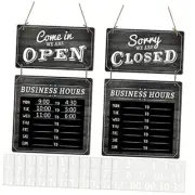 Business Hours Sign Store Hours Sign Hanging Open and Closed Sign Double Sided