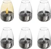 Solar Candle Lights | Solar Power Tea Light | Candle Flameless Flicker, Waterproof Rechargeable LED Candles with Dusk, Dawn Sensor Suitable Use for Lantern Garden, Camping, Home Decorations