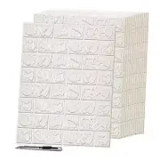 3D Peel and Stick Foam Brick Wall Panels, White, 44 Square Feet, 30 Pcs