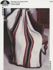 Plymouth Yarn Crochet Pattern P364 Encore Worsted Crochet Afghan - Easy Crochet