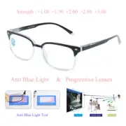 Progressive Reading Glasses Anti Blue Light Lens Eyeglasses +1.00 to +3.00