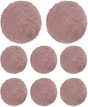 uxcell 8-Pack Faux Fur Pom Poms, 1.2 Inch/ 2.8 cm Soft Fluffy Pompoms Balls Faux Rabbit Fur with Elastic Loop for Hats/Bags/Keychains/Knitting Accessories/DIY Crafts [Purple Pink]