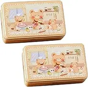 Square Biscuit Tin Boxes,Candy Small Tin,Snack Box Container,Metal Boxes,Biscuits Candy Storage Case,with Lid Square Metal Tin Box for Cookies Biscuits Candy