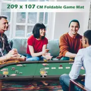 Costway10-Player Foldable Padded Poker Table Top with Carrying Bag-Green