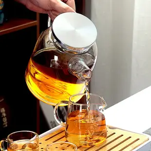 冷水壺 輕奢大號加厚耐高溫玻璃茶壺耐熱加熱茶壺燒水單壺白開水冷水壺泡『XY14176』