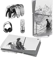 PlayVital Full Set Skin Stickers for PS5 Slim Console Disc Edition, Vinyl Skin Stickers, Protective Film for PS5 Controller, Charging Station, Headset, Media Remote Control, Fog Born Dragon