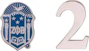 [Desert Cactus] Zeta Phi Beta Lapel Pin ZPB Zetas D9 Divine 9 Cross Over Initiation Enamel Fraternity Formal Wear Blazer Jacket (Line Number Pin Set - #2), Metal, no gemstone
