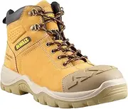 [DEWALT] Ashton Pro Mens Safety Boots - Full Grain Nubuck Leather Desert Steel Toe Boots with Side Zip and Anti-Slip Outsole - Non Slip Ankle Work Boots