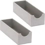 Household Essentials Narrow Organizer Tray 2 Pack, Gray, Silver