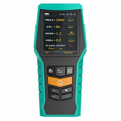 BRAMC 5-in-1 Air Quality Monitor, PM2.5/PM10/HCHO/TVOC/CO2 Detection
