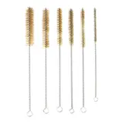6 Pcs Brass Tube Cleaning Brush Wire Brush Set Cleaning Polishing Tool Brass Wire Brush Set For Pip SilverYellow
