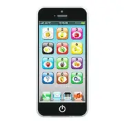 My First Own Cell Phone: Play to learn,touch screen with 8 functions and dazzling LED lights (Black)