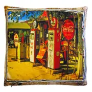 Petrol Station Cushion Cover Man Cave 40x40cm