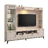 在飛比找遠傳friDay購物優惠-唯熙傢俱 唯樂炭燒白橡色7尺電視櫃(客廳 電視櫃 高低櫃 D