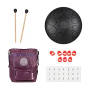 Wuyou 10inch Real Carbon Steel Tongue Drum, 8 note with carrying bag and mallet