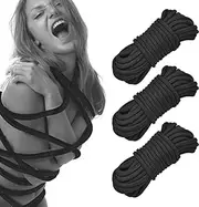 3pack Soft Cotton-Rope Black Bondage Sex Kit BDSM Beginner Set Bondage Restraint BDSM Kit Adult Sex Toys for Women and Couples Sweater Yoga OT08