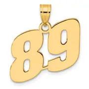 14k Yellow Gold Polished Block Number 89 Pendant