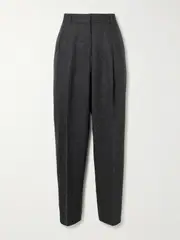 [TOTEME] TOTEME - Pleated Wool-blend Straight-leg Pants - Gray - DK36 DK 36 Gray