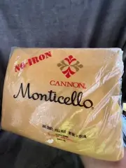 CANNON MONTICELLO Double Full Size Flat SHEET Mustard Yellow Vintage Muslin