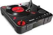 Numark PT01 Scratch | DJ Turntable for Portablists With User Replaceable Scratch Switch, Built In Speaker, Power via Battery or AC Adapter, Three Speed RPM Selection & USB Connectivity