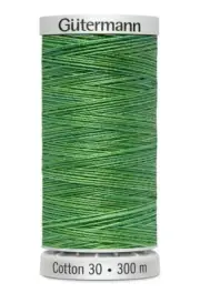 Gutermann Cotton 30 # 4018 VARIEGATED GREEN 300m Embroidery, Quilting Thre