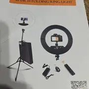 Ring Light Kit:18"/45cm Outer 55W6700k Dimmable LED Light, Tripod Stand, Remote
