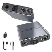 4K HDMI Audio Extractor, Convert HDMI to Optical S/PDIF and 3.5mm Aux RCA, [S...