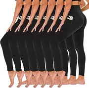 [TNNZEET] 3 Pack Plus Size Capri Leggings for Women, High Waisted Black Workout Yoga Leggings 2X 3X 4X