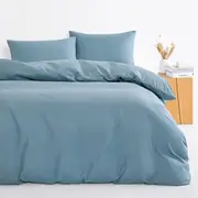 Steel Blue Microfiber Doona Cover Bedding Set