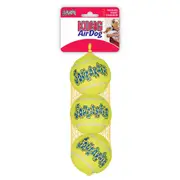 KONG AirDog Squeaker Balls Dog Fetch Toy 3 Pack - Medium / Yellow