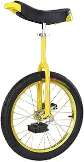 Unicycle Unicycle, Strong Manganese Steel Frame Wheels Unisex 16/18/20/24 Inch Wheel Unicycle Perfect Bicycle for Beginner/Children,Yellow,16 Zoll