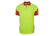 JB's Mens Arm Panel Hi-vis Polo Work Shirt 6AP4S - Lime/Red